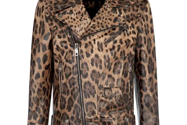 Leopard Print Leather Jacket