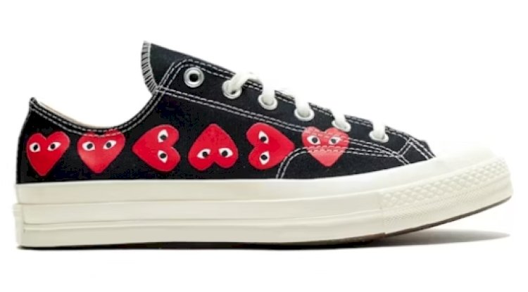 CDG Multi Hearts Converse Low Comfort Check