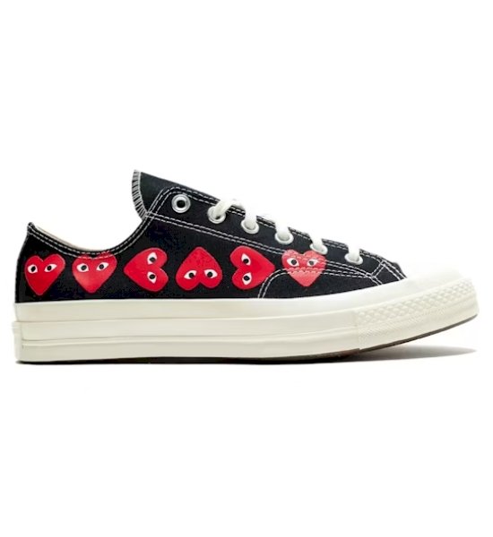 CDG Multi Hearts Converse Low Comfort Check