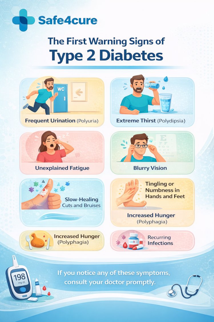 What are the first warning signs of type 2 diabetes?